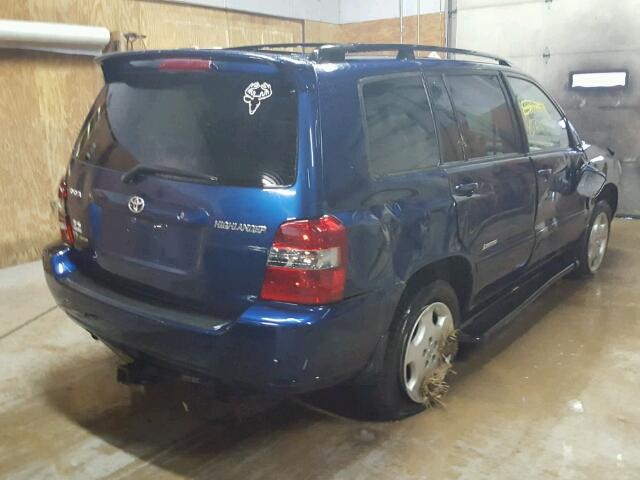 JTEEP21A770221959 - 2007 TOYOTA HIGHLANDER BLUE photo 4