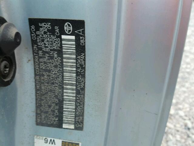 JTKDE177860127799 - 2006 TOYOTA SCION TC ლურჯი ფოტო 10
