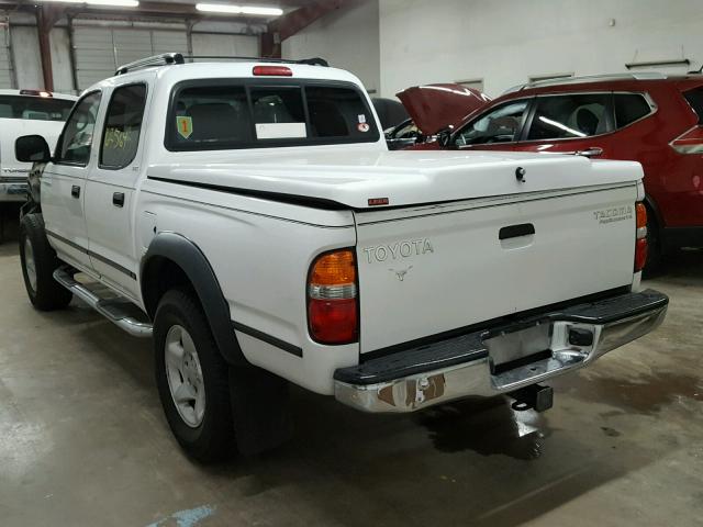 5TEGN92N33Z182973 - 2003 TOYOTA TACOMA DOU WHITE photo 3