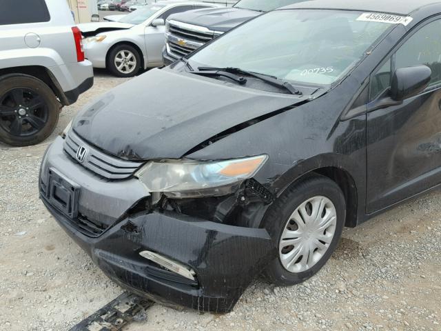 JHMZE2H50AS000735 - 2010 HONDA INSIGHT LX BLACK photo 9