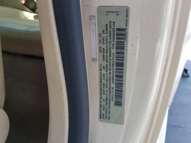 3VWPW31C27M507610 - 2007 VOLKSWAGEN NEW BEETLE 奶油色 照片 10