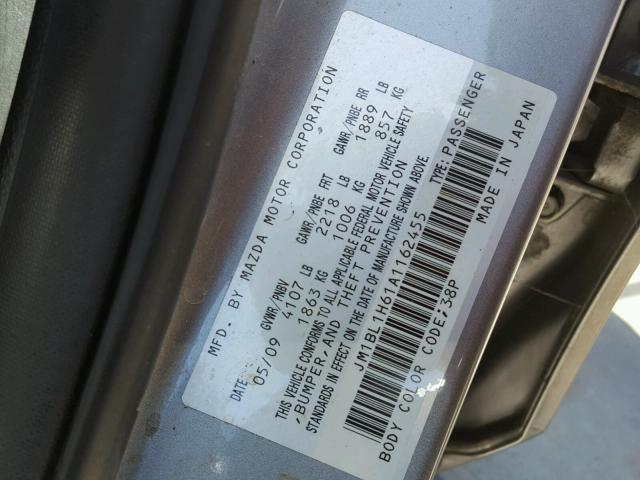 JM1BL1H61A1162455 - 2010 MAZDA 3 S SILVER photo 10