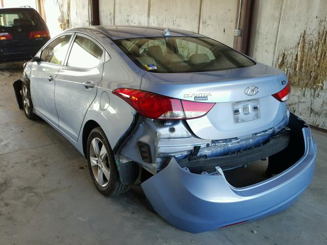 KMHDH4AE5DU844458 - 2013 HYUNDAI ELANTRA GL BLUE photo 3