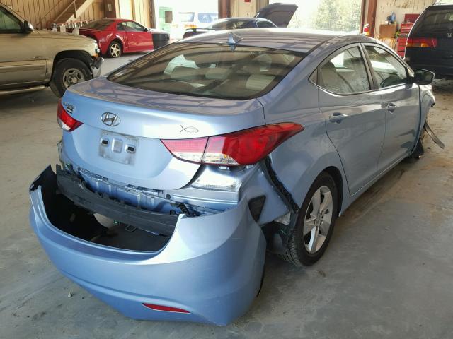 KMHDH4AE5DU844458 - 2013 HYUNDAI ELANTRA GL BLUE photo 4