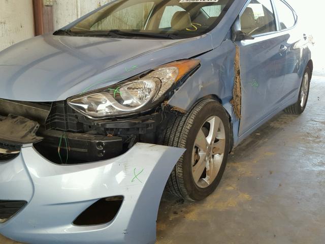 KMHDH4AE5DU844458 - 2013 HYUNDAI ELANTRA GL BLUE photo 9