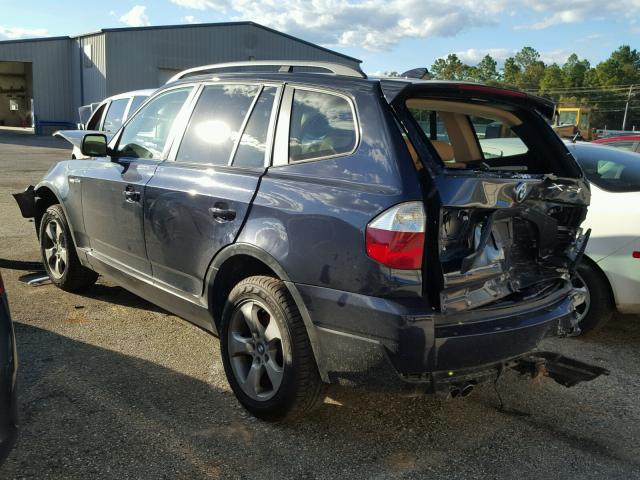 WBXPC93488WJ06684 - 2008 BMW X3 3.0SI BLUE photo 3