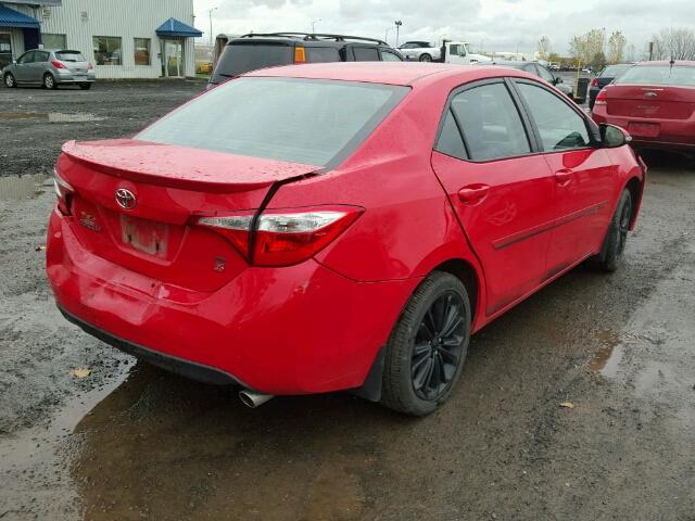 2T1BURHEXFC279067 - 2015 TOYOTA COROLLA L RED photo 4