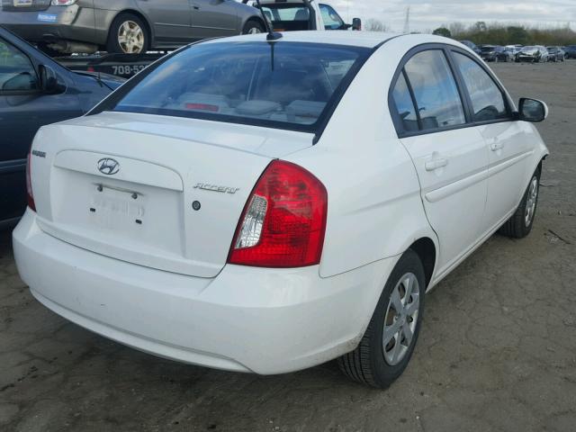 KMHCN4ACXAU487941 - 2010 HYUNDAI ACCENT GLS WHITE photo 4