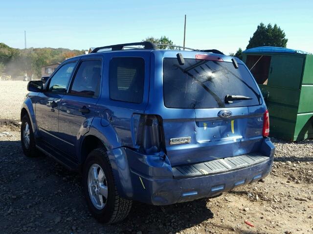 1FMCU03G39KA64508 - 2009 FORD ESCAPE XLT BLUE photo 3