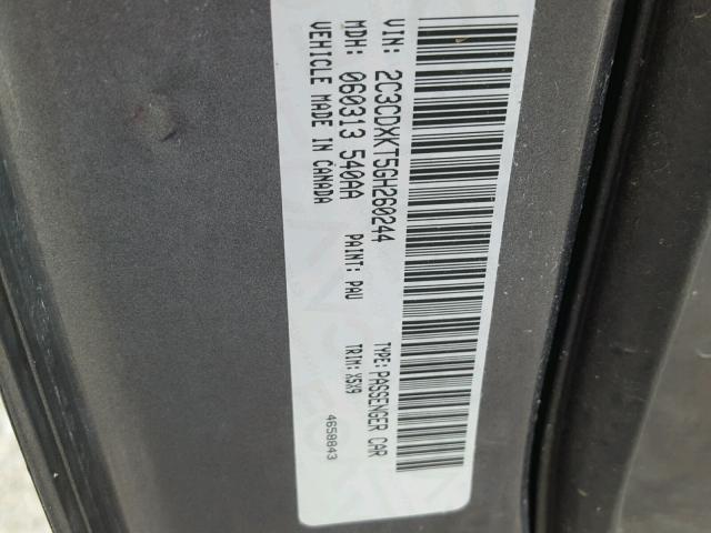 2C3CDXKT5GH260244 - 2016 DODGE CHARGER PO CHARCOAL photo 10