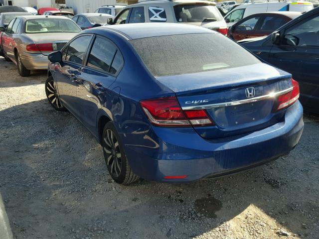 2HGFB2F96FH510574 - 2015 HONDA CIVIC EXL BLUE photo 3