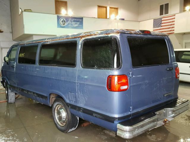 2B5WB35Z4VK567758 - 1997 DODGE RAM WAGON BLUE photo 3