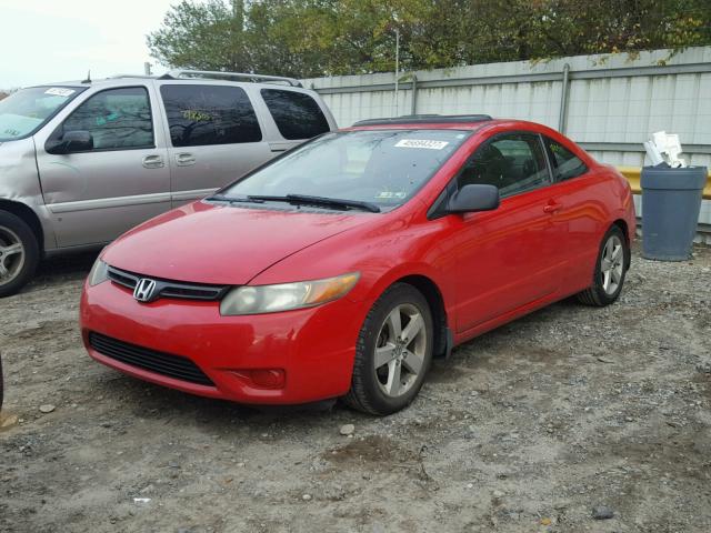 2HGFG12898H557609 - 2008 HONDA CIVIC EX RED photo 2