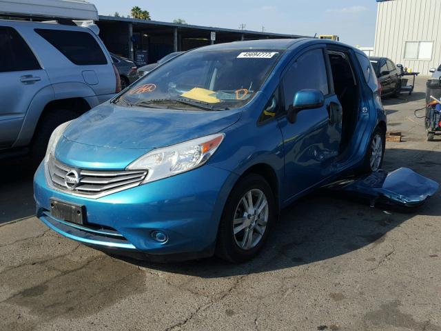 3N1CE2CP6EL376265 - 2014 NISSAN VERSA SV BLUE photo 2