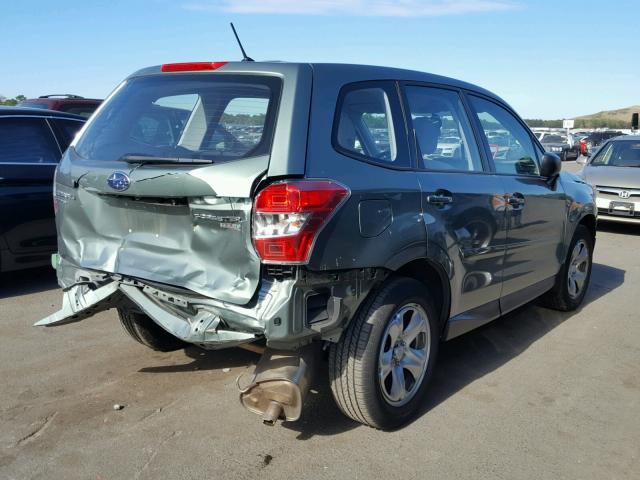 JF2SJAAC2FH540062 - 2015 SUBARU FORESTER 2 GREEN photo 4