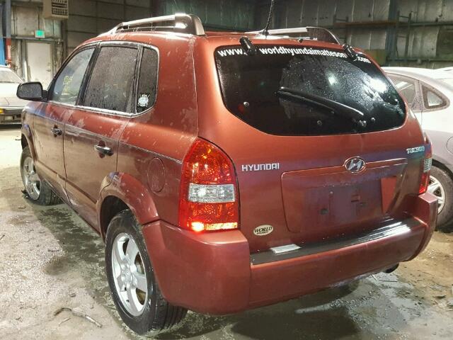 KM8JM12B47U562978 - 2007 HYUNDAI TUCSON GLS RED photo 3