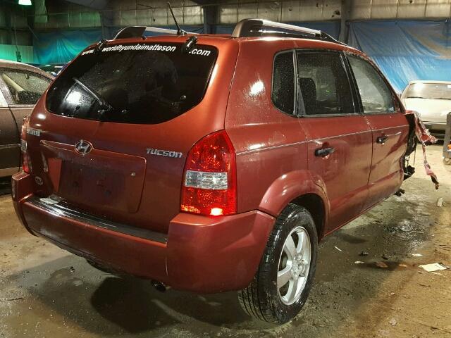 KM8JM12B47U562978 - 2007 HYUNDAI TUCSON GLS RED photo 4