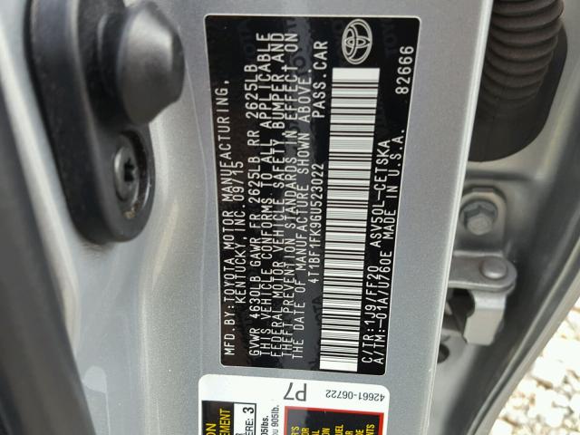 4T1BF1FK9GU523022 - 2016 TOYOTA CAMRY LE SILVER photo 10