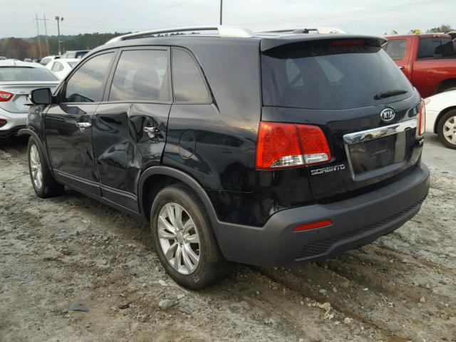 5XYKU4A25BG086973 - 2011 KIA SORENTO EX BLACK photo 3