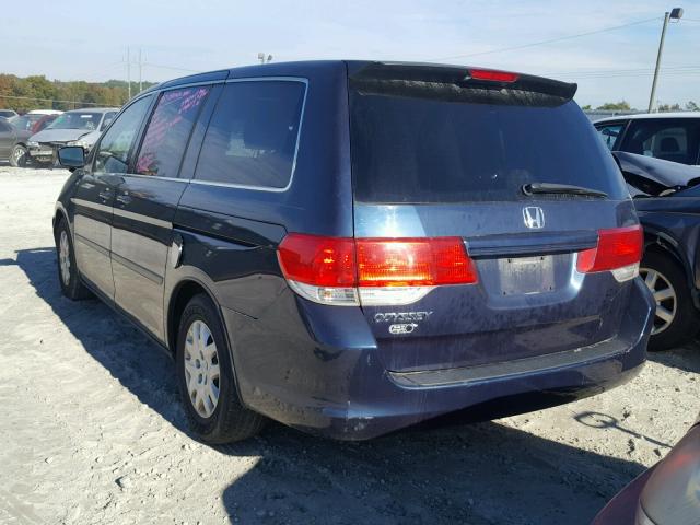 5FNRL38209B051244 - 2009 HONDA ODYSSEY LX BLUE photo 3