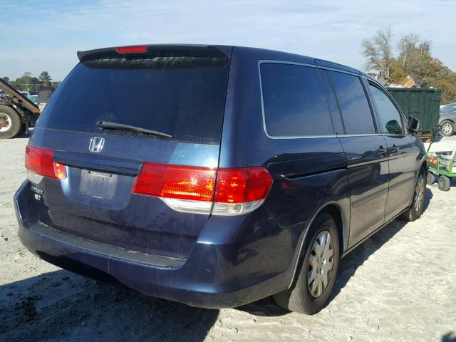 5FNRL38209B051244 - 2009 HONDA ODYSSEY LX BLUE photo 4