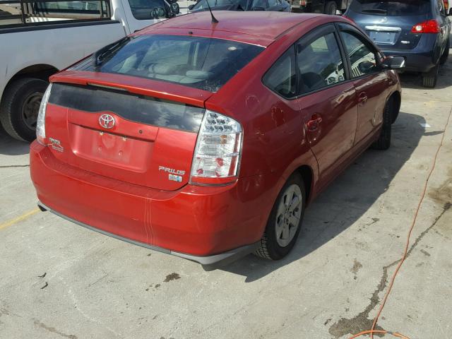 JTDKB20U583441392 - 2008 TOYOTA PRIUS RED photo 4