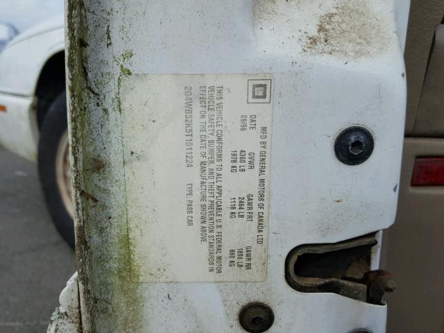 2G4WB52K5T1511224 - 1996 BUICK REGAL CUST WHITE photo 10