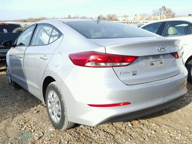 KMHD74LF3HU061816 - 2017 HYUNDAI ELANTRA SE SILVER photo 3