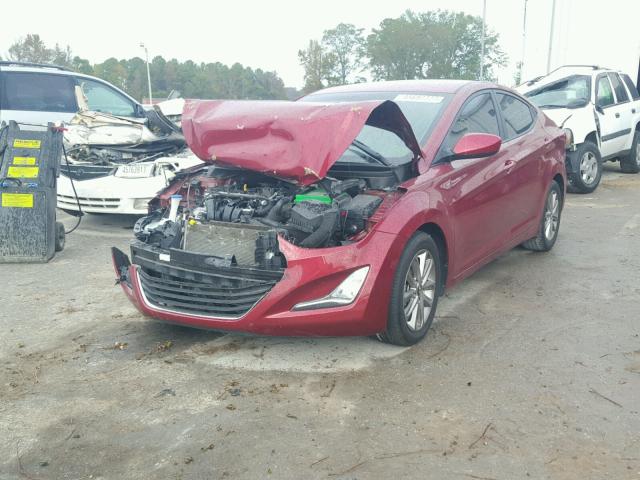 5NPDH4AE2EH543243 - 2014 HYUNDAI ELANTRA SE RED photo 2