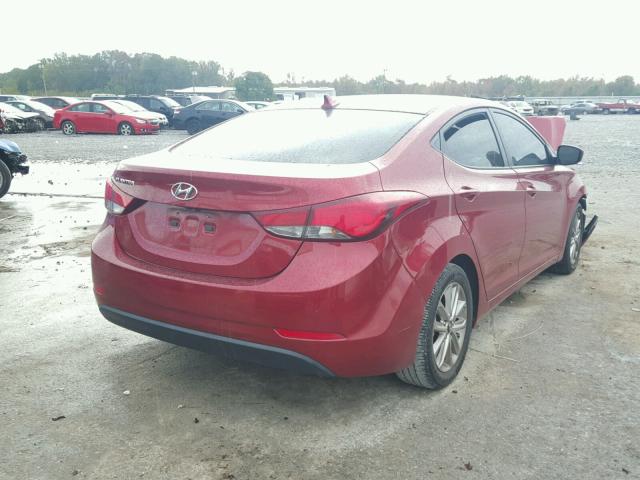 5NPDH4AE2EH543243 - 2014 HYUNDAI ELANTRA SE RED photo 4