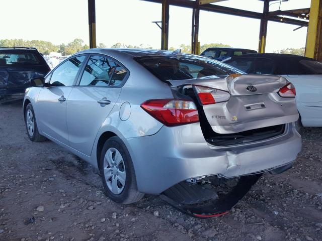 KNAFK4A67E5184553 - 2014 KIA FORTE LX SILVER photo 3