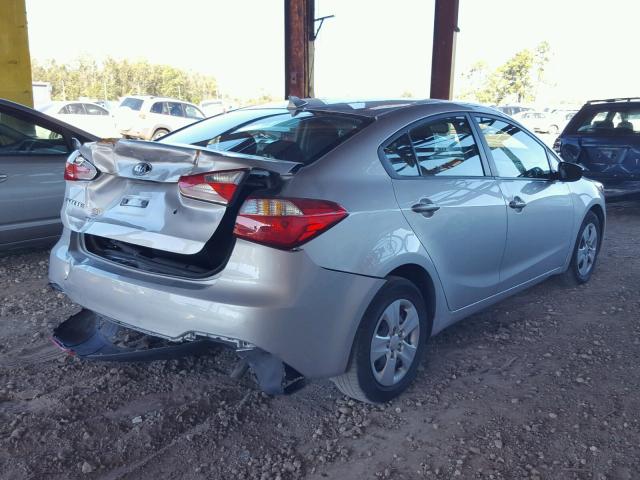 KNAFK4A67E5184553 - 2014 KIA FORTE LX SILVER photo 4