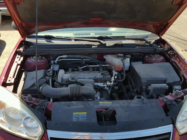 1G1ZS57F37F131786 - 2007 CHEVROLET MALIBU LS MAROON photo 7