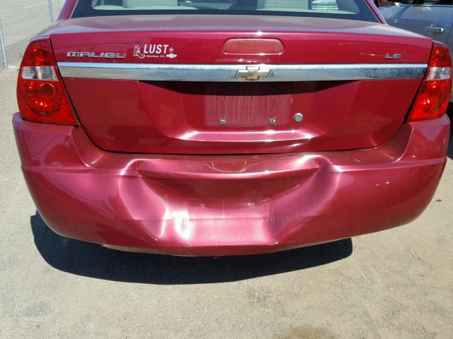 1G1ZS57F37F131786 - 2007 CHEVROLET MALIBU LS MAROON photo 9