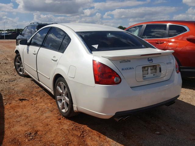 1N4BA41E78C809678 - 2008 NISSAN MAXIMA SE WHITE photo 3