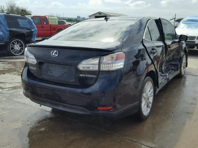 JTHBB1BA9A2029208 - 2010 LEXUS HS 250H BLUE photo 4