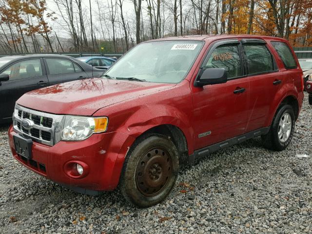 1FMCU92Z28KC81313 - 2008 FORD ESCAPE XLS RED photo 2