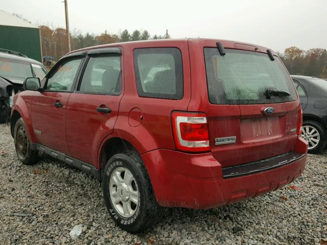1FMCU92Z28KC81313 - 2008 FORD ESCAPE XLS RED photo 3