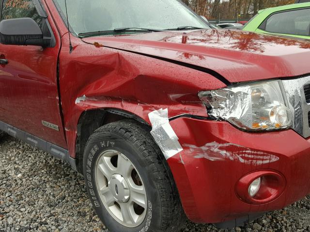 1FMCU92Z28KC81313 - 2008 FORD ESCAPE XLS RED photo 9