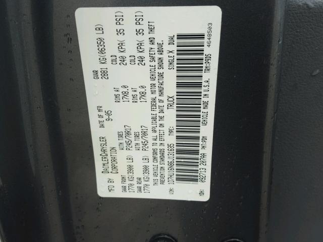 1D7HU16N86J131685 - 2006 DODGE RAM 1500 S GRAY photo 10