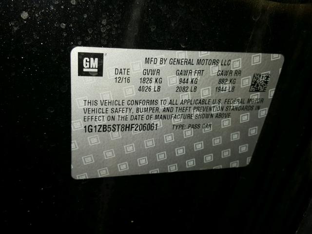 1G1ZB5ST8HF206061 - 2017 CHEVROLET MALIBU LS Qara foto 10