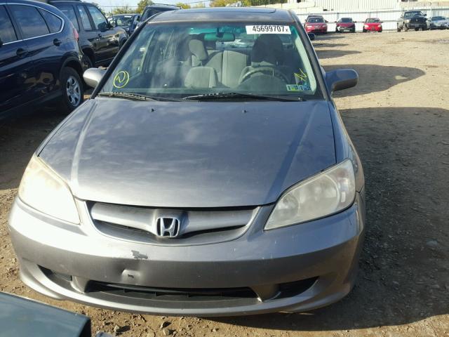 2HGES26774H503849 - 2004 HONDA CIVIC EX SILVER photo 9