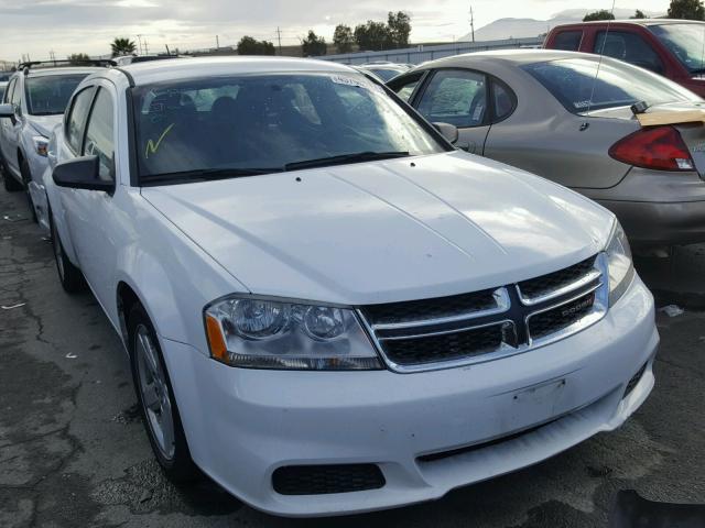 1C3CDZAB3DN707029 - 2013 DODGE AVENGER SE WHITE photo 1