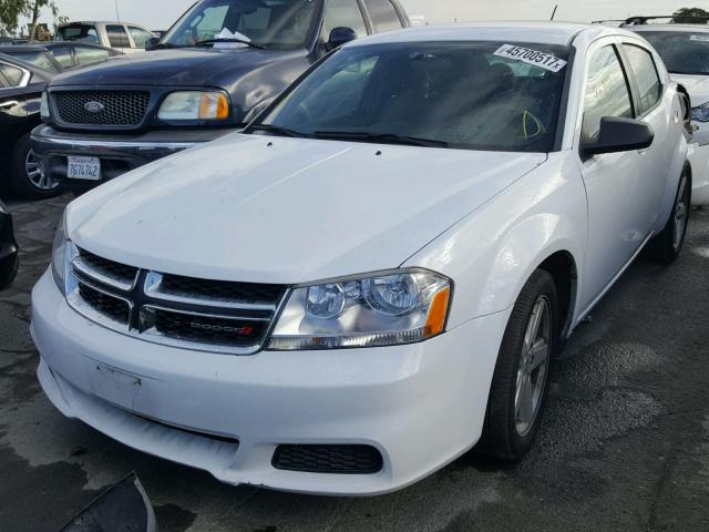 1C3CDZAB3DN707029 - 2013 DODGE AVENGER SE WHITE photo 2