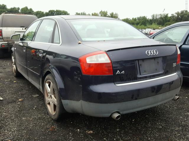 WAULT68E33A279172 - 2003 AUDI A4 3.0 QUA BLUE photo 3