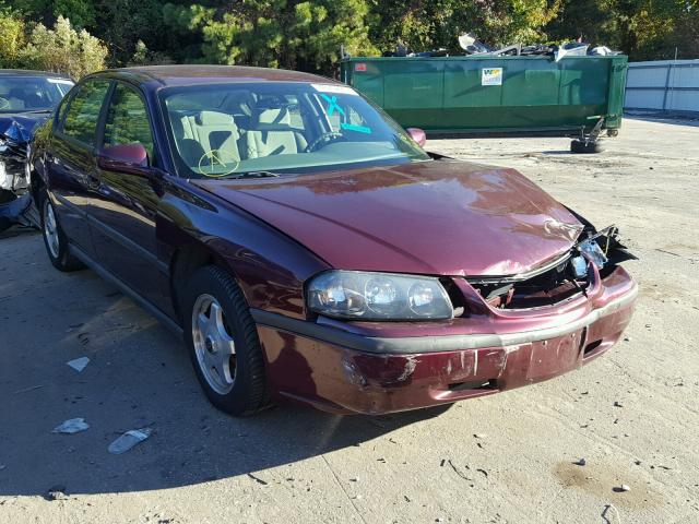 2G1WF52E349168962 - 2004 CHEVROLET IMPALA BURGUNDY photo 1