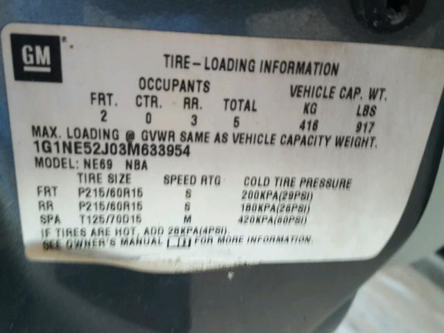 1G1NE52J03M633954 - 2003 CHEVROLET MALIBU LS 灰色 照片 10