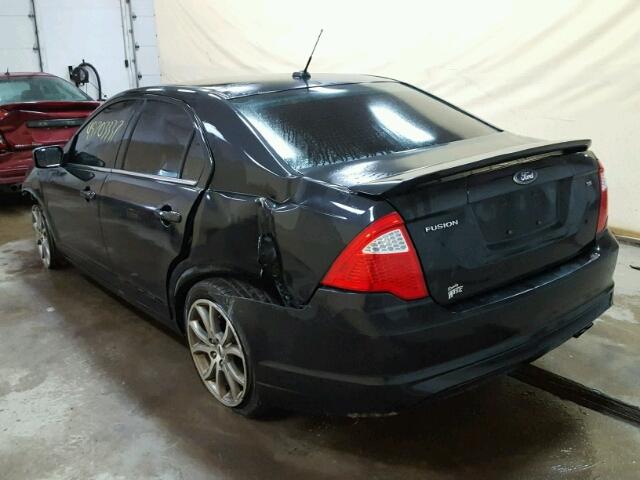 3FAHP0HA5BR106190 - 2011 FORD FUSION SE BLACK photo 3