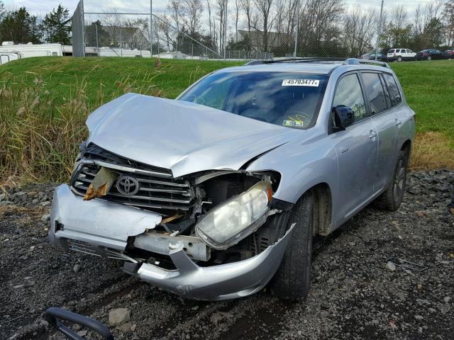 JTEES43A082019784 - 2008 TOYOTA HIGHLANDER SILVER photo 2