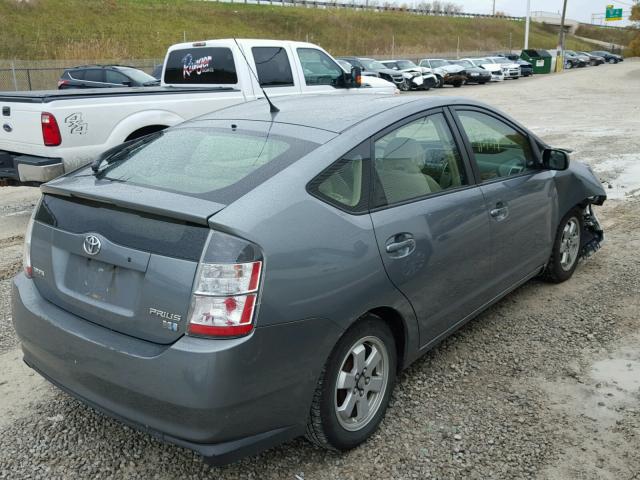 JTDKB20U053075272 - 2005 TOYOTA PRIUS GRAY photo 4